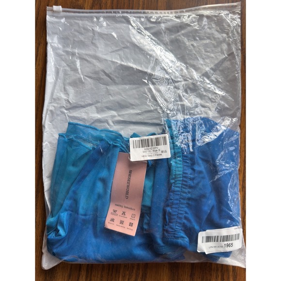 Sheseeworld Blue Ombre‎ 2 Piece Skirt Set Tie Front Long Sleeve Top Small - Picture 8 of 8